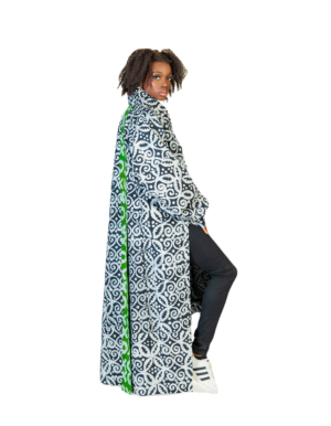 A woman in a long coat