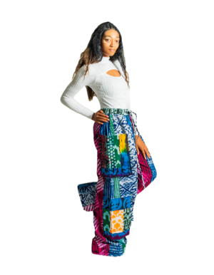Tokeh patchwork wide leg cargo pant
